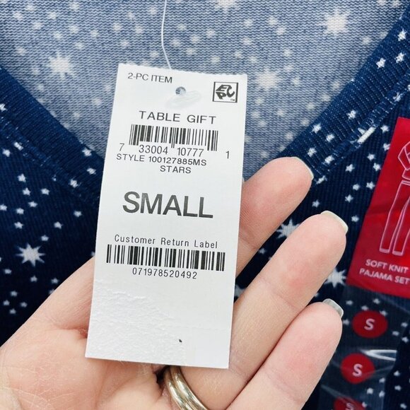 Charter Club Womens Size Small Soft Knit Henley Pajama Top Stars Print Blue 327 - Picture 6 of 8